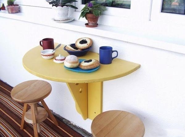 Semi-spherical table for small balcony