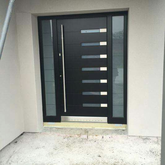 Black aluminium doors