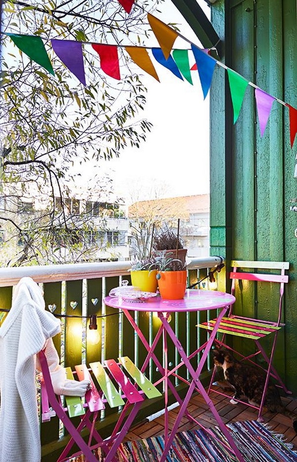 Colorful spring balcony