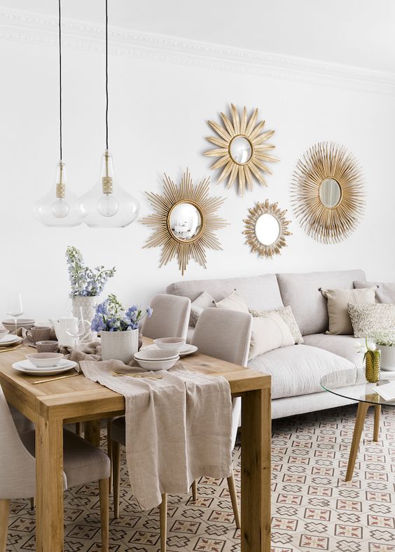 decorate with XII round mirrors