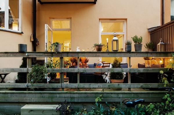 Terrace with plants for autumn