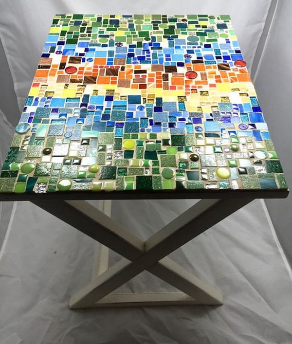 Tables with mosaics