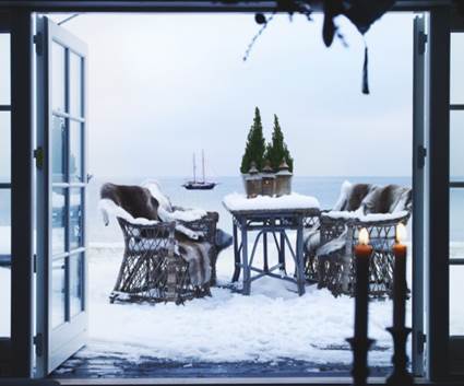 Snowy terrace