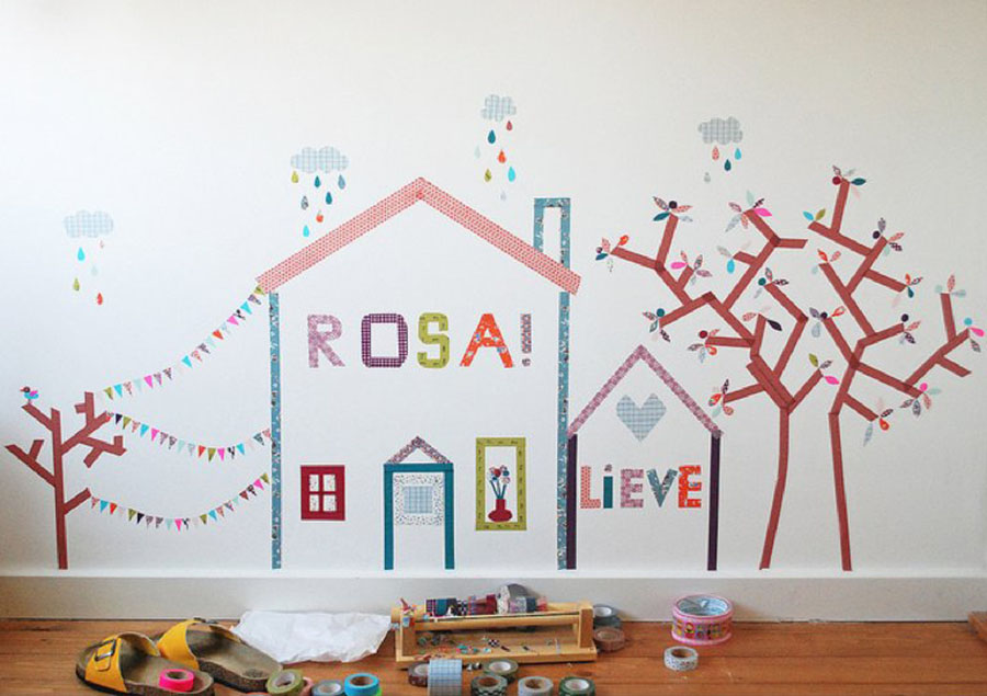 children's rooms with washi tape