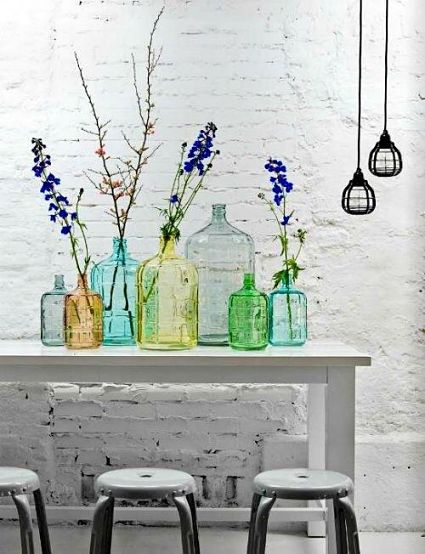 Ideas for decorating with glass bottles