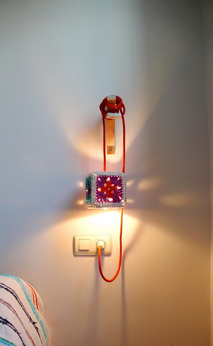 Lamp made with crochet