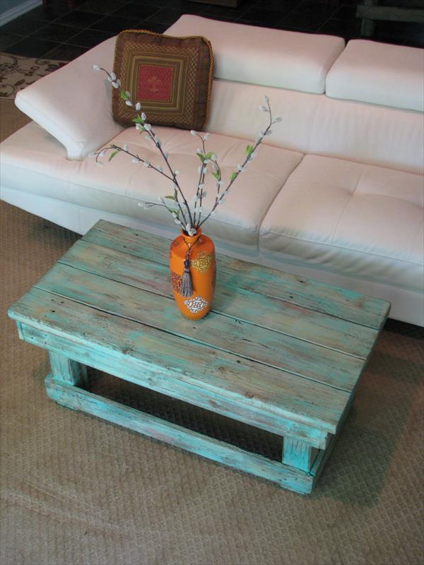 Vintage style coffee table with pallets
