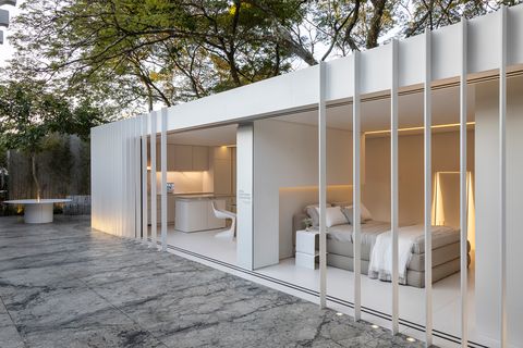 sustainable design modular house in white