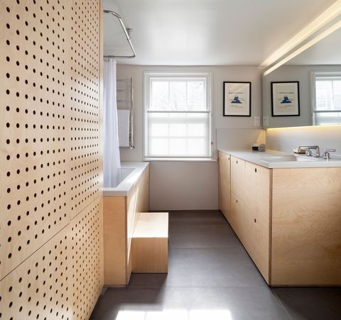 bathroom designed with plywood