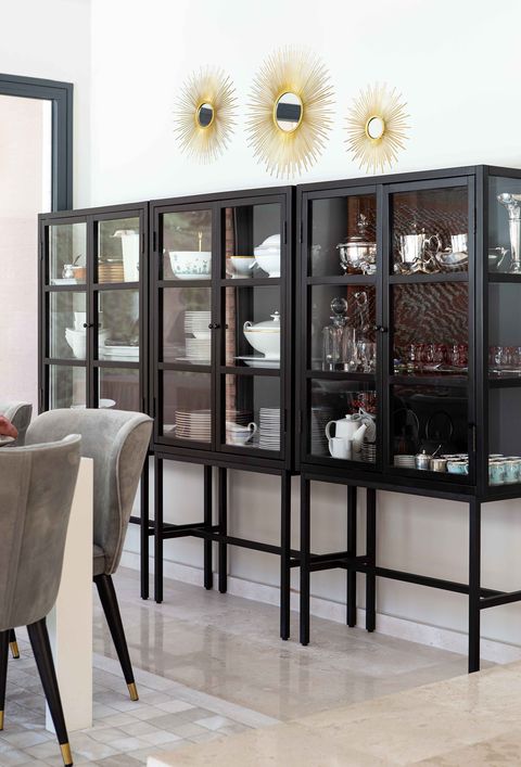contemporary design display cabinet in black