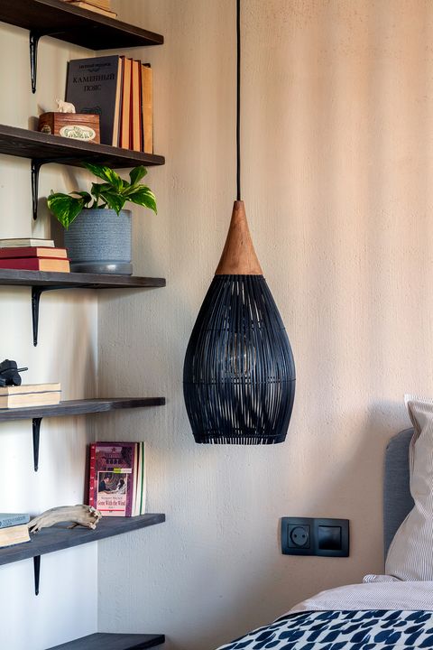 black stained rattan pendant lamp