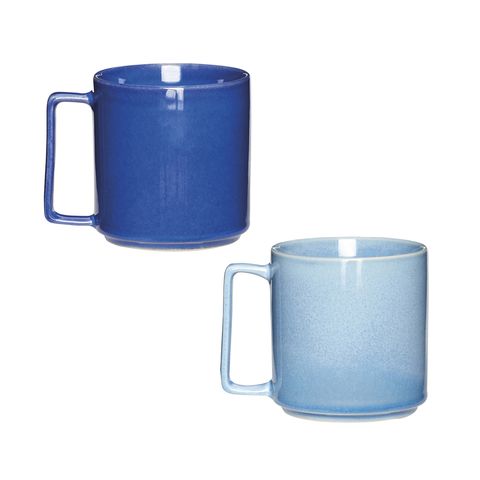 two-tone blue glazed ceramic mugs