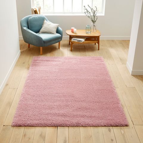 pink shaggy rug from la redoute