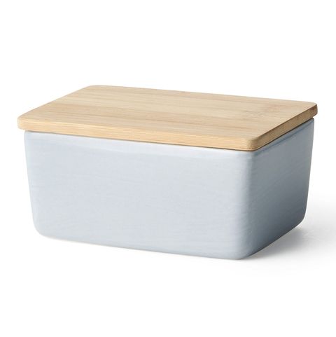 butter dish with bamboo lid