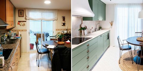 a Provencal-style kitchen, before and after