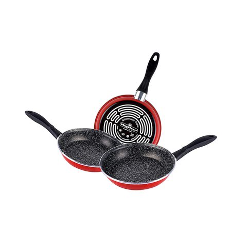 3-pack of non-stick double-layer vitrified steel pans