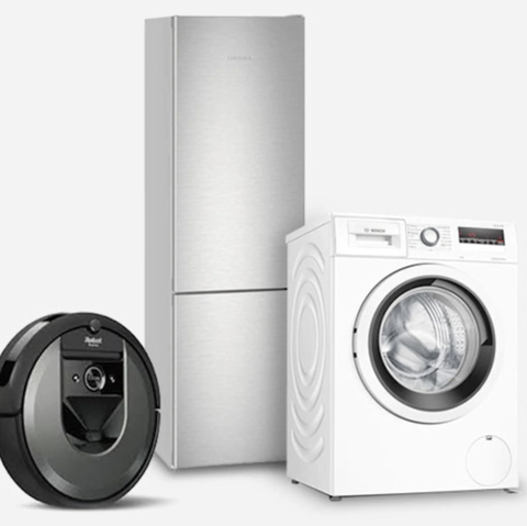 vacuum cleaner, fridge and washing machine