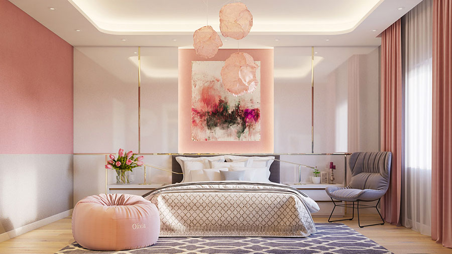 Ideas for decorating a pink bedroom # 18