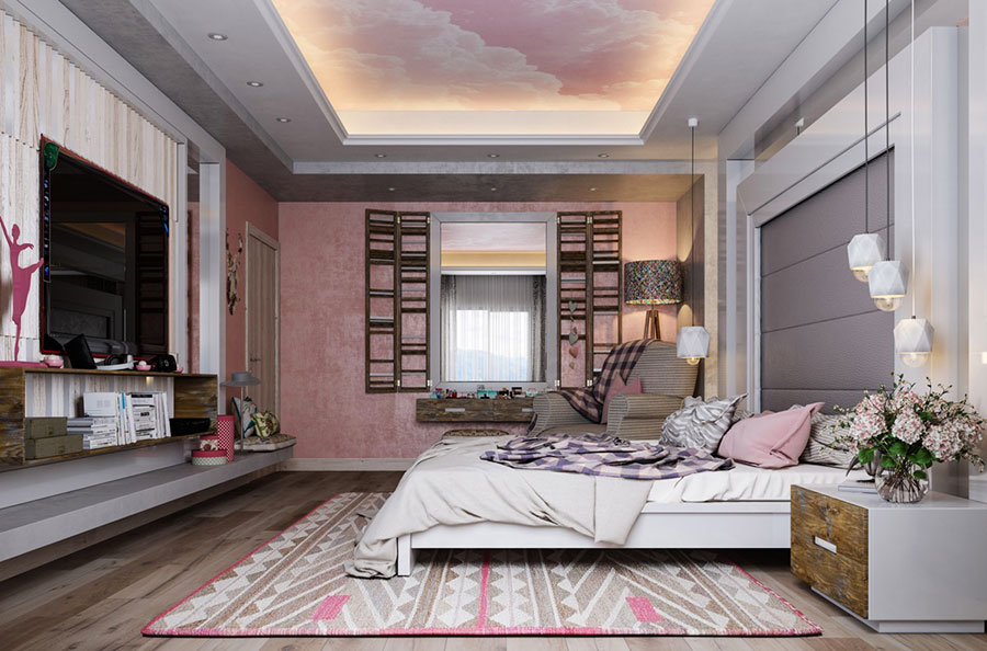 Ideas for decorating a pink bedroom # 28