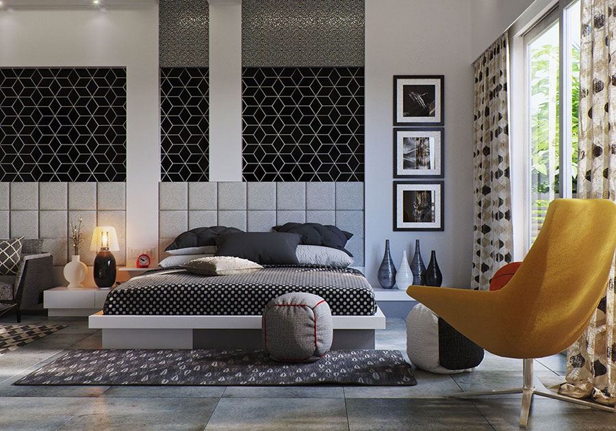 Ideas for decorating a gray bedroom # 20