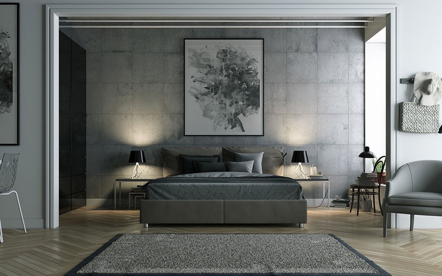 Ideas for decorating a gray bedroom # 04