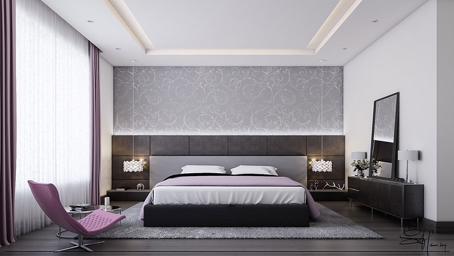 Ideas for decorating a gray bedroom # 07