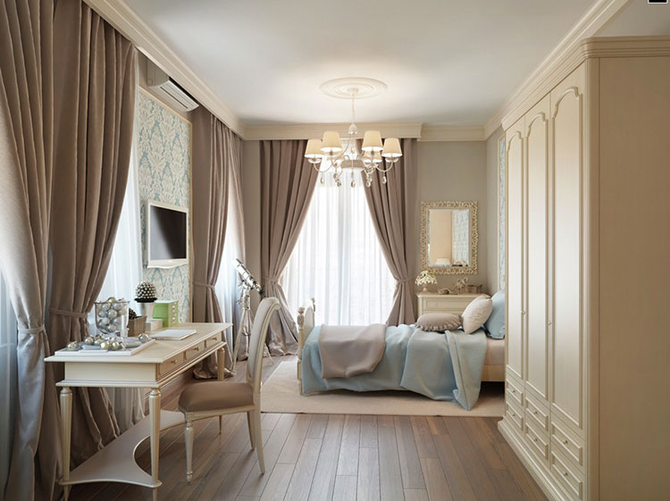 Romantic bedroom with taupe n.01