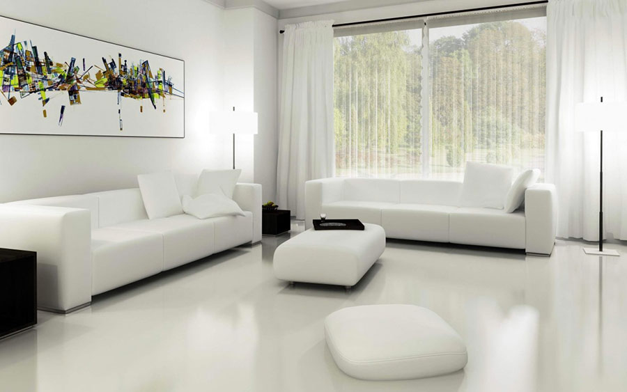 Ideas for decorating a white living room with a modern design n.10