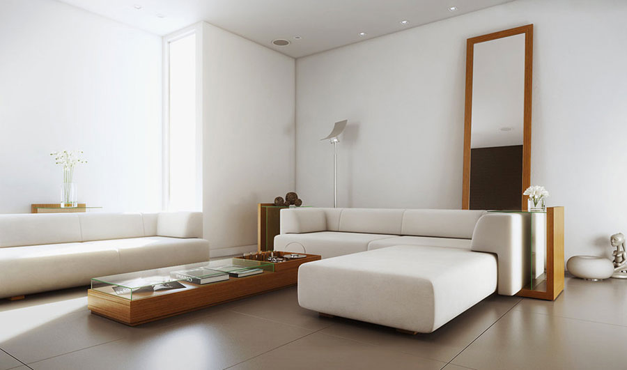 Ideas for decorating a white living room with a modern design n.02