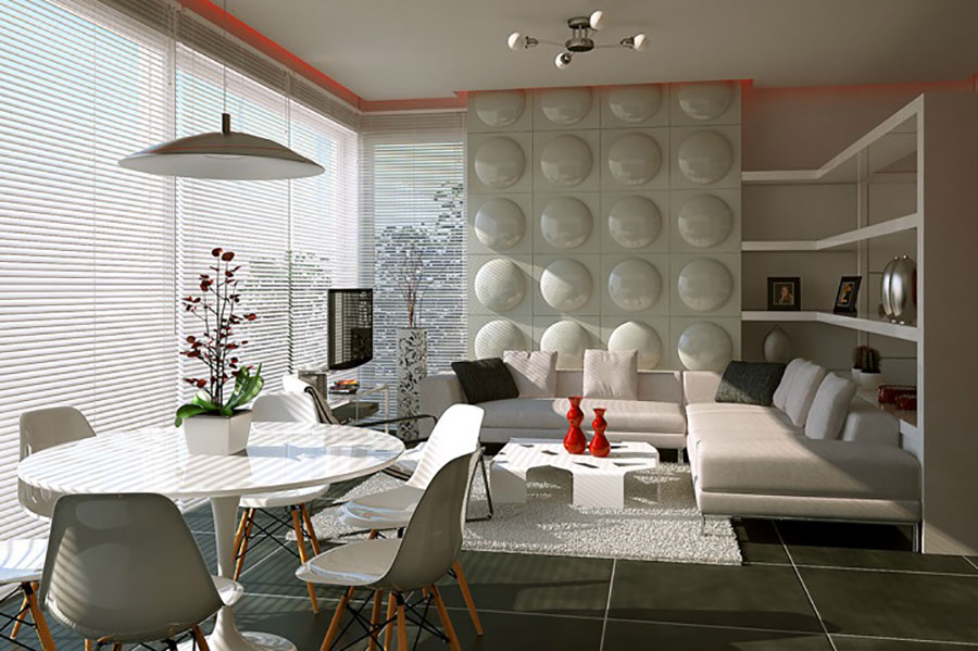 Ideas for decorating a white living room with a modern design n.12