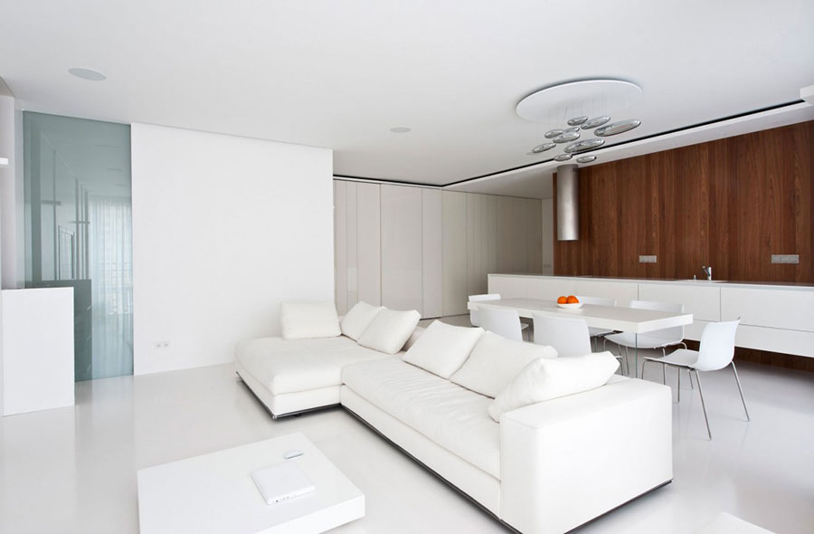 Ideas for decorating a white living room with a modern design n.16
