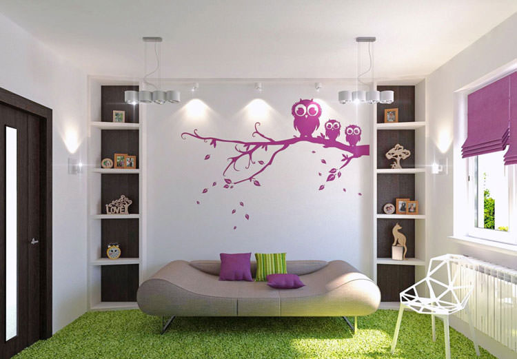 Children's bedroom with wall decorations n.15