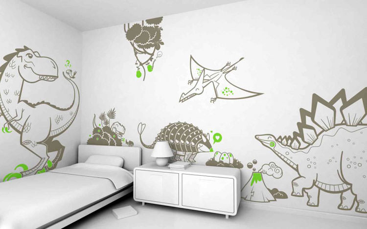 Kids bedroom with wall decorations n.06