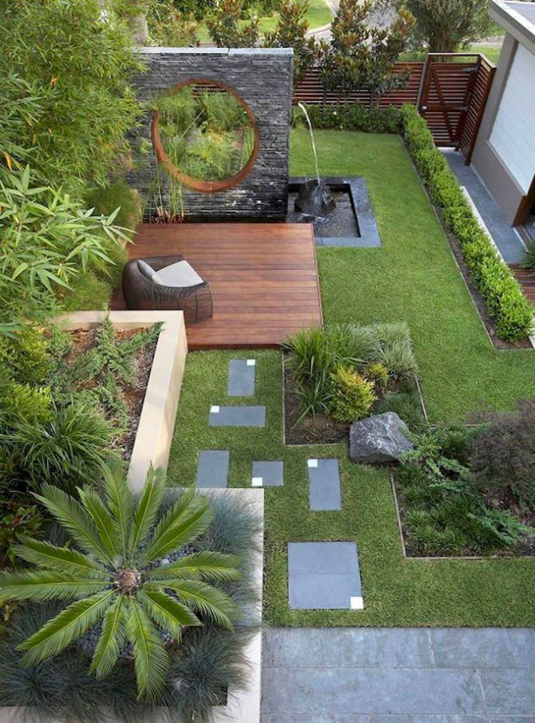 Ideas for decorating a paved garden n.02