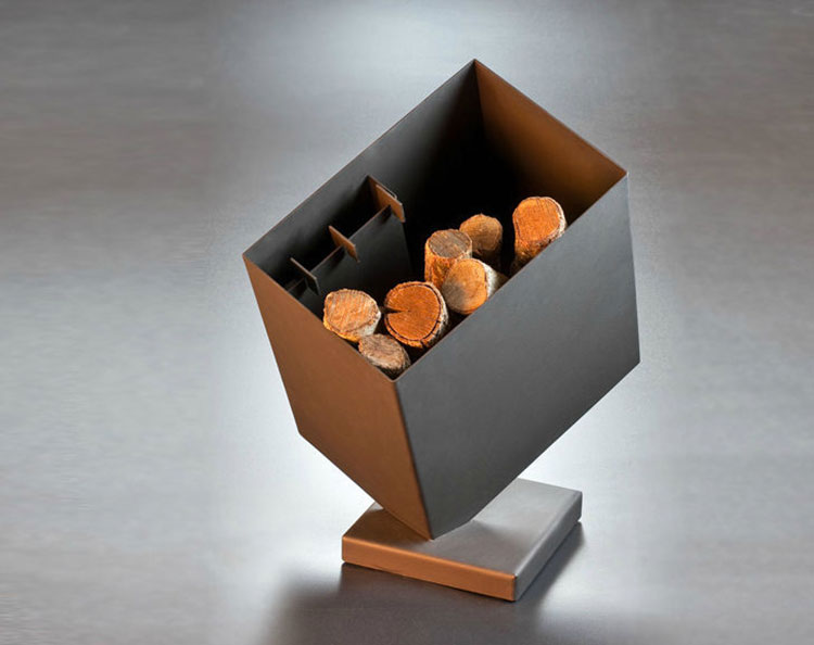 Indoor log holder model with a modern design n.01