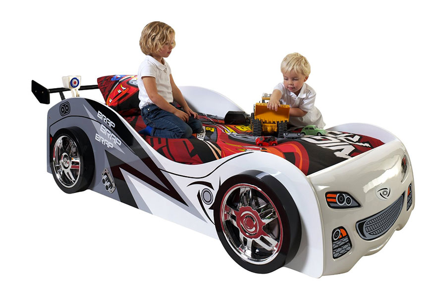 Race car shaped bed