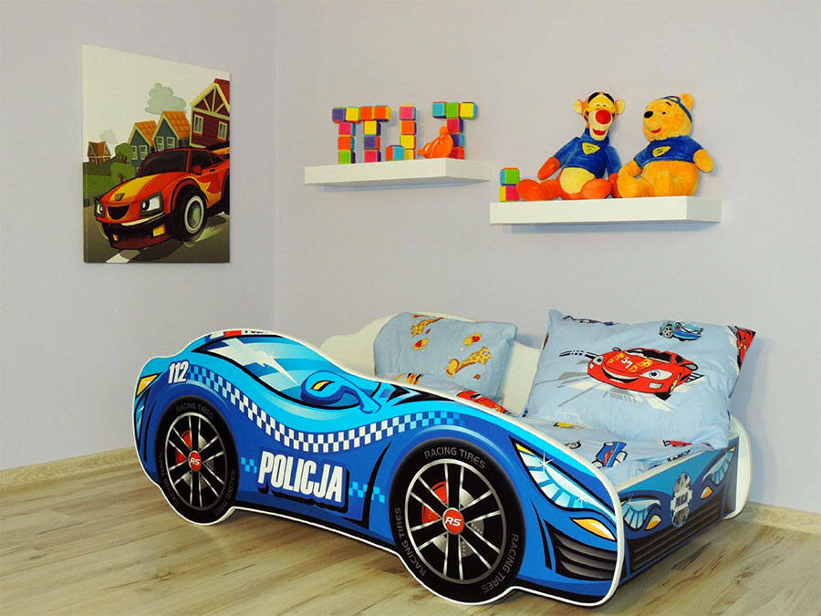 Bed in the shape of a police car