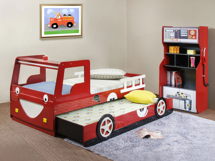 Children's bed in the shape of a fire truck No. 45