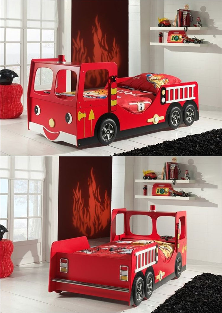 Bed in the shape of a fire truck # 48