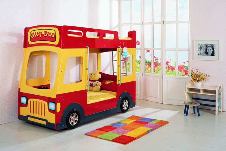 Bus-shaped bed for children