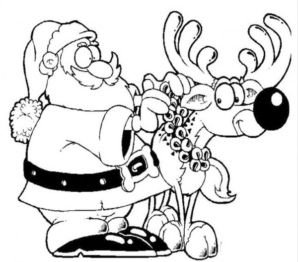 Santa Claus-coloring-reindeer