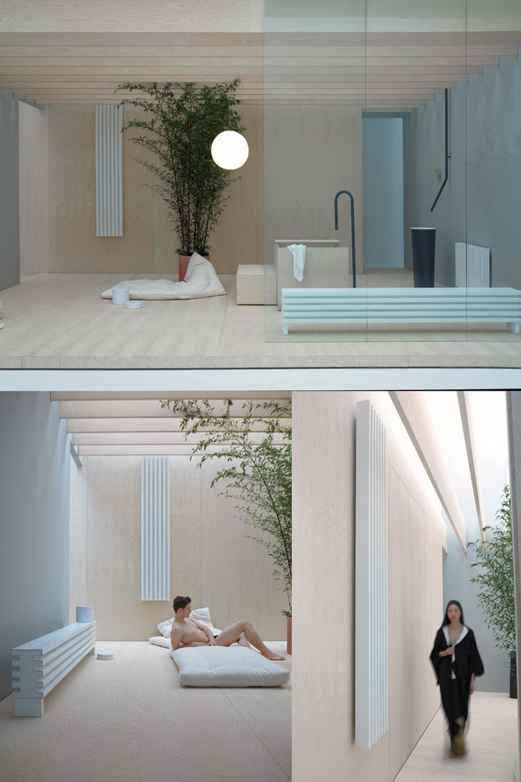 Bathroom radiator with modern design n.18