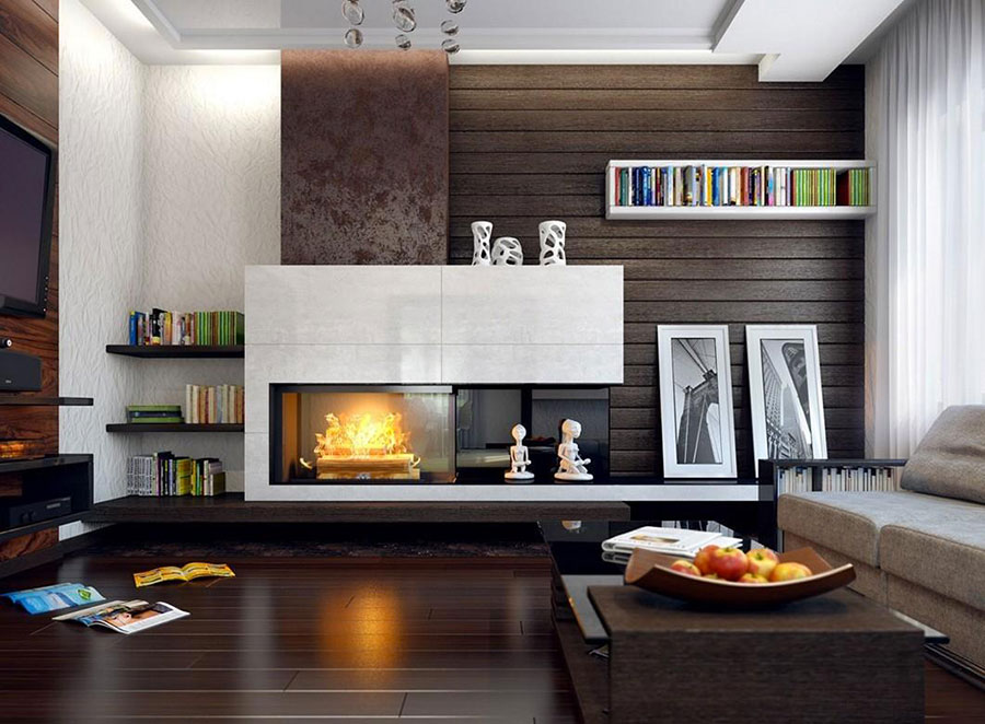 Ideas for furnishing the living room furniture with fireplace n.03
