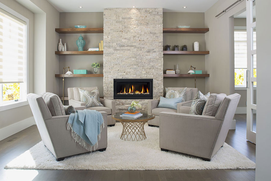 Ideas for decorating a living room with a stone fireplace n.05
