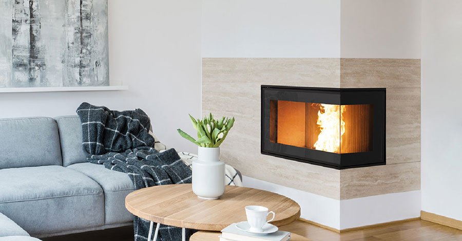 Ideas for decorating a living room with a corner fireplace n.04