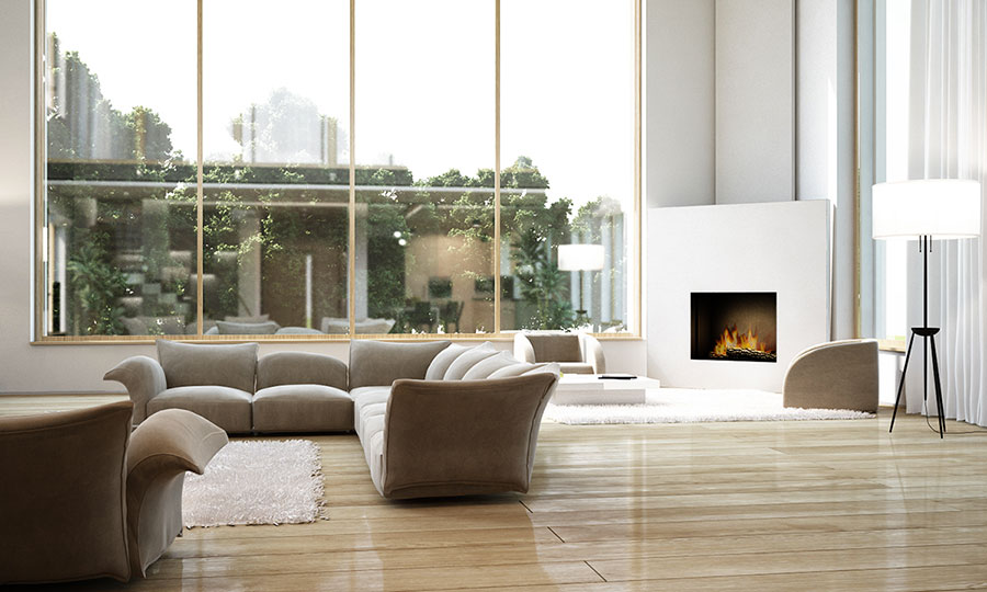 Ideas for decorating a living room with a corner fireplace n.03