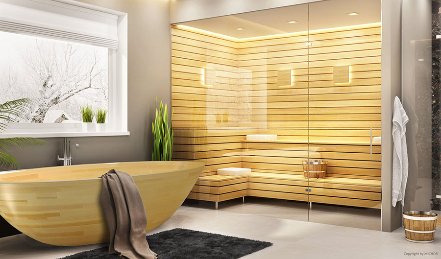 Oval free-standing wooden bathtub n.01