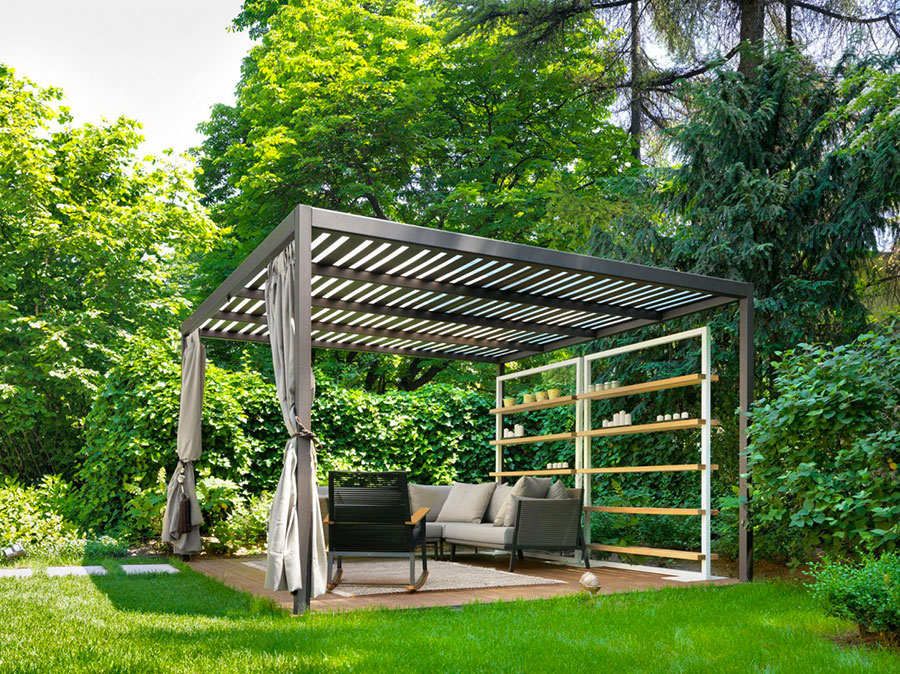 Self-supporting wooden pergola for gardens or terraces n.35