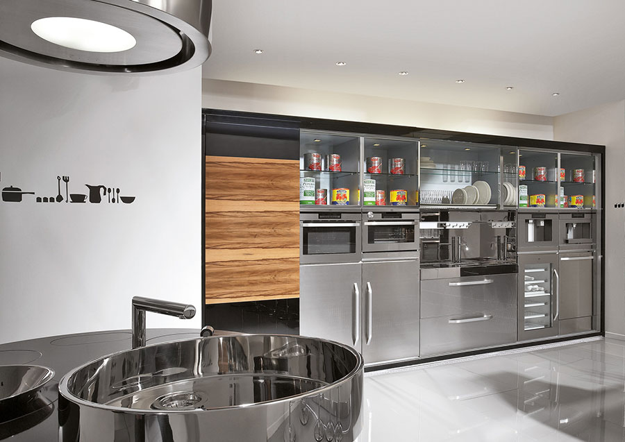 Modern steel kitchen in industrial style n.16