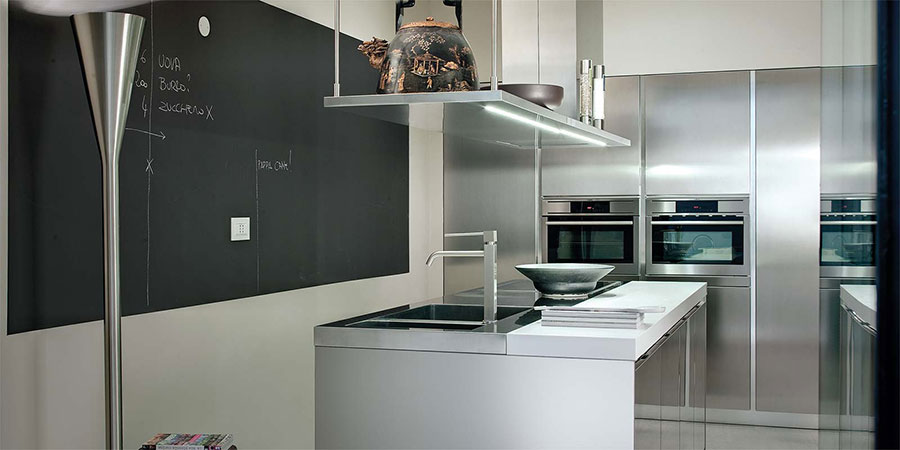 Modern steel kitchen in industrial style n.19